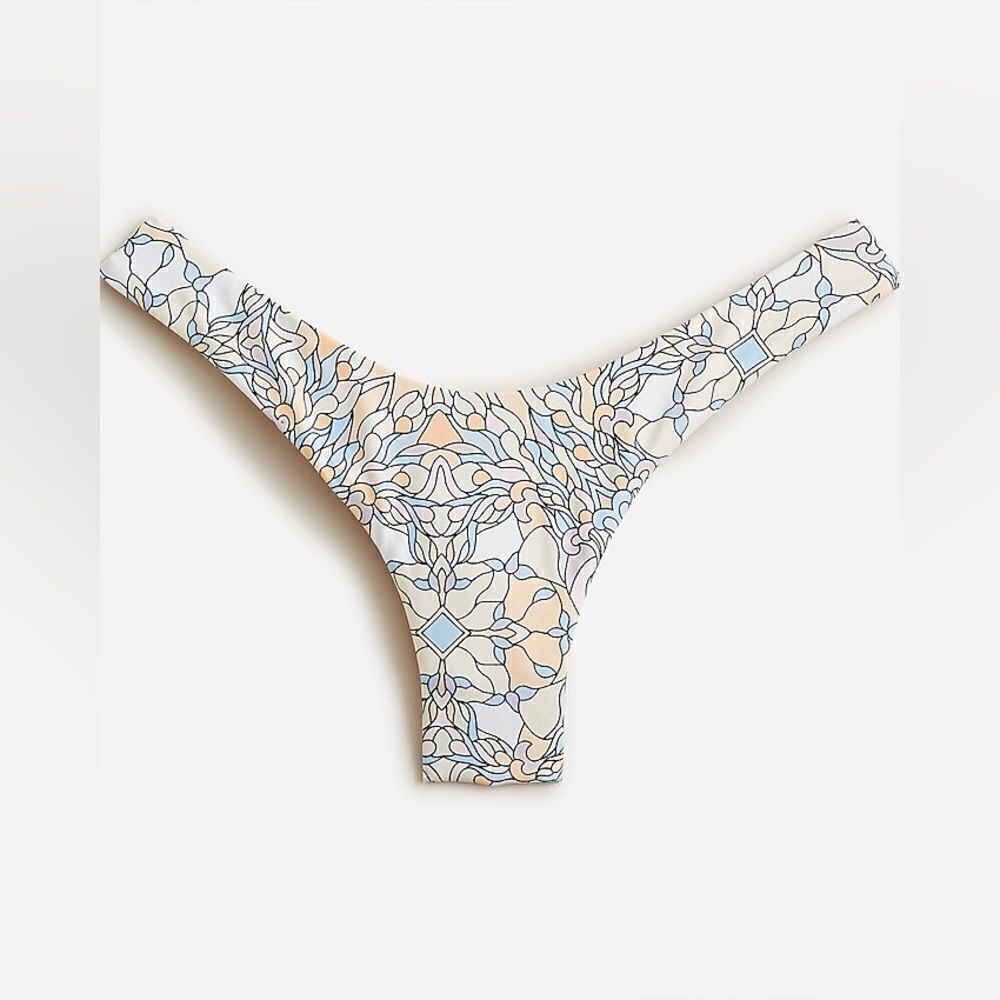 J crew Active curved-waist cheeky bikini bottom in kaleidoscope print